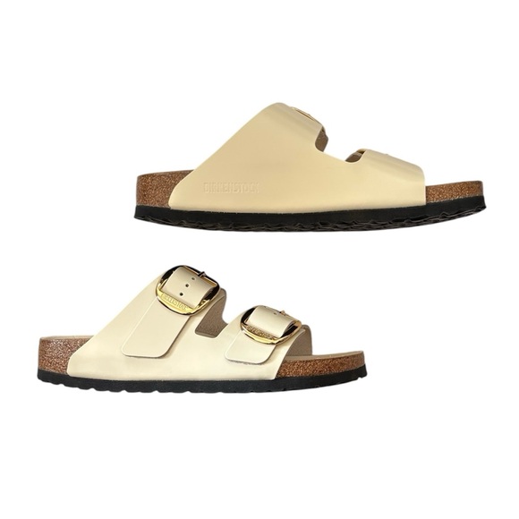 NEW Birkenstock Women's Arizona Big Buckle Slide Sandals size 39 Ecru - Picture 5 of 12